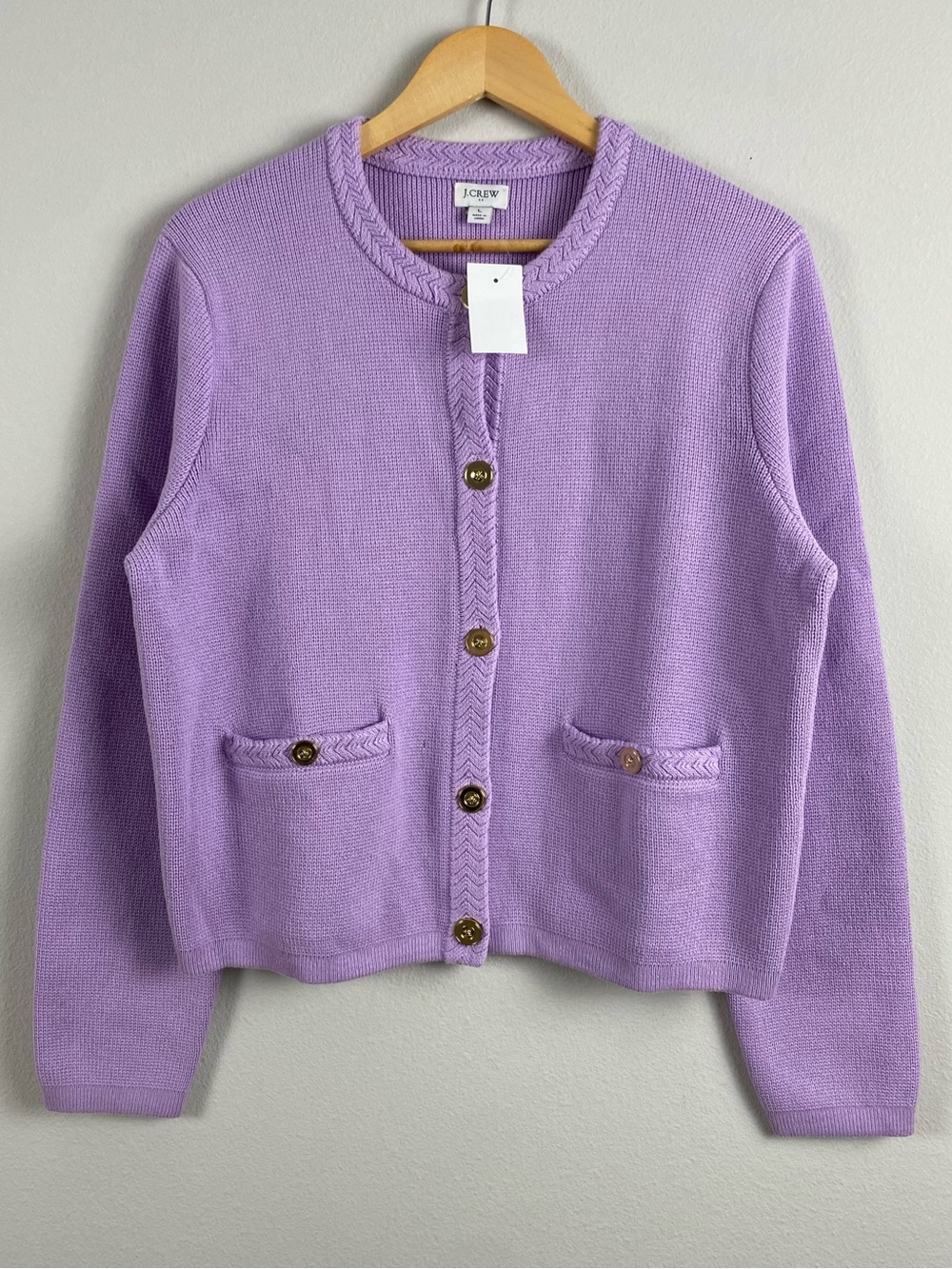 J. Crew Factory Cotton Knit Lady Jacket Cardigan  Sweater | Dried Lavender
